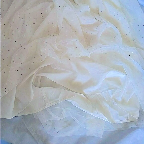 NEW: Ladies Girly Party Ivory Sheer w/Colorful Sparkly Confetti Tulle Skirt - Picture 4 of 16